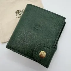 極美品　現行　イルビゾンテ　折り財布　レザー　グリーン　ユニセックス