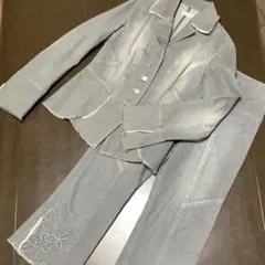 『値下げ』デニム　グレー　パンツセットアップ