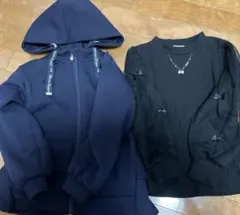美品　メゾピアノセット　アウター　ネイビー　フリース　ブルゾン　トップスセット