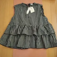 新品　Ange Charme フリル付きノースリーブチュニック　LL