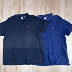【2枚セット】リーバイス Levi's ポロシャツ XXLサイズ　黒　紺のサムネイル