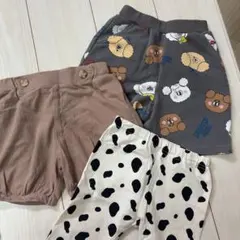 韓国 PETIT FACTORY 半ズボン ダークグレー 95 牛柄