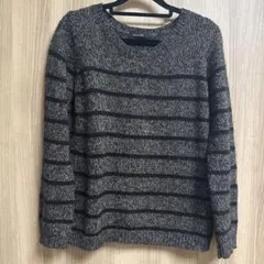 【パドカレ】ブラウンと黒のストライプニットセーター サイズ38