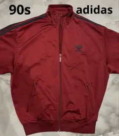 【希少】アディダス トラックジャケット ジャージ 万国旗　90s ワインレッド