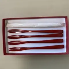 【ほぼ新品】　うるし塗りケーキフォーク　（5本組）のサムネイル