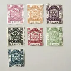 使用済銭単位切手】明治銀婚記念 おすめすのツルと菊花紋章 2銭5銭