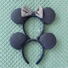 ★ミッキー　ミニー カチューシャ　ペア　デニム★ディズニー★