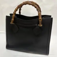 良品 グッチ トートバッグ ダイアナ バンブー 本革 A4可 自立 ブラック