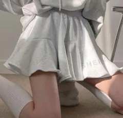 グレー フレアスカート スウェット素材