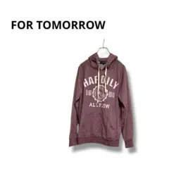 【FOR TOMORROW】パーカー　フード　トレーナー　スウェット　薄手　L