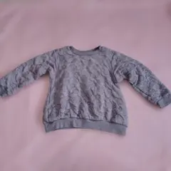 薄紫 花柄 スウェットトレーナー 120cm No.12