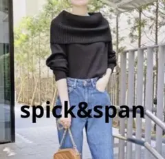 spick&span 黒タートルネックニットセーター