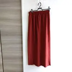 オレンジロングスカート ゴムウエスト