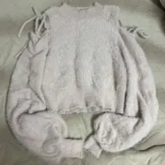 NICE CLAUP シャギーニット　ピンク　肩空き