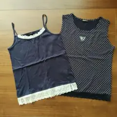 タンクトップドット柄 レースキャミソール2点セット★本日お値下げ中！のサムネイル