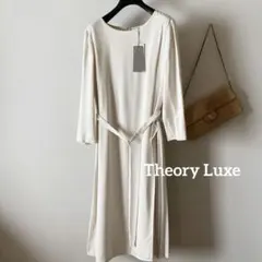 新品/セオリーリュクス 5.3万＊コンビプリーツ ストレッチジャージーワンピース