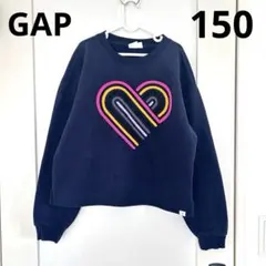 GAP キッズ トレーナー スウェット ネイビー ハート 150cm 裏起毛