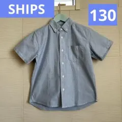 Ships 半袖シャツ130 水色　綿100%