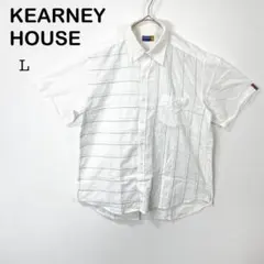 【KEARNEY HOUSE】メンズ半袖シャツ カジュアル 羽織り ホワイト Lのサムネイル