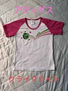adidas クライマライト 半袖Tシャツ ホワイト/ピンク　ラグラン袖　M