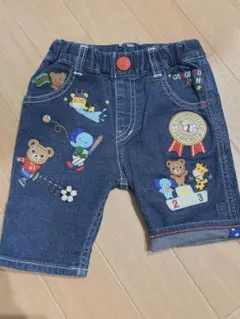 ミキハウス 豪華刺繍デニムショートパンツ 80サイズ