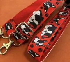ショルダーストラップ　肩ひも　ハンドメイド　犬柄　フレンチブルドッグ