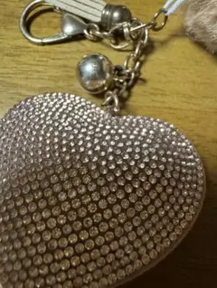ハート ラインストーン ファー キーホルダー⭐︎、
