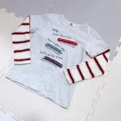 KP 列車イラスト 長袖カットソー 120cm