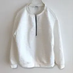 ✨良品✨ シーイン 【S】 プルオーバー 白 無地 ハーフジップ カジュアル