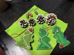 クリスマスツリー型飾りセット 9点