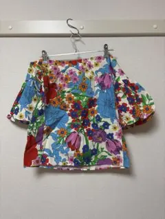 H&M 花柄オフショルダーシャツ 半袖