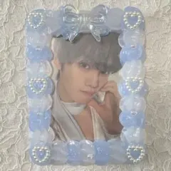 硬質ケース ホイップデコ トレカケース ハンドメイド ブルー 青 クリア