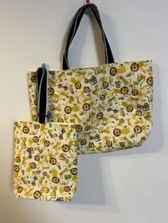 レッスンバッグ ＆ シューズバッグ 2点セット サファリ　動物