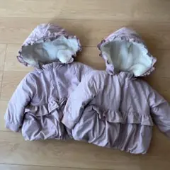 la poche biscuit ジャケット 90cm 双子　ピンク　フード