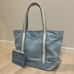 PORTER GIRL ポーターガール デニム ミニトートバッグ ライトブルー