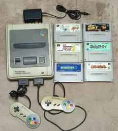 Nintendo スーパーファミコン 本体 ゲームソフト7本セット ケース付