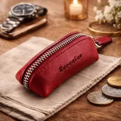新品 小銭入れ 極小 本革 コインケース YKKファスナー ワインレッド R03