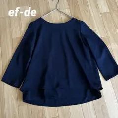 美品【ef-de】 レディース 長袖 ブラウス ネイビー Fサイズ　レイヤード風のサムネイル
