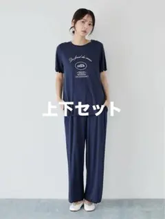ジェラートピケ レーヨンロゴメロー Tシャツ ロングパンツ