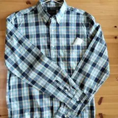【最終値下】BEAMS Made inJAPAN、長袖シャツ、【L】青系チェック