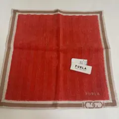 FURLA オレンジ ストライプ ハンカチ