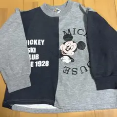 ディズニー ミッキーマウス 長袖カットソー 130cm グレー/ダークグレー