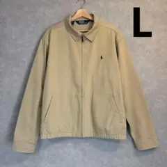 ラルフローレン 古着 スウィングトップ 三角タグ ベージュ コットン L