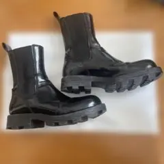 DIESELブラックレザーサイドゴアブーツ