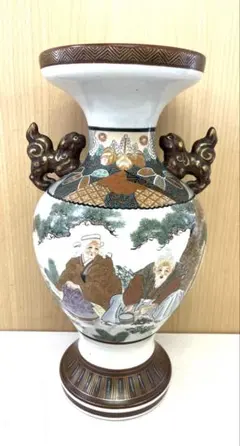 K546 九谷造 花瓶 花器 大型 アンティーク 伝統工芸品