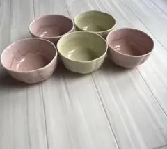 【未使用品】小鉢 5点セット くすみカラー 和モダン ピンク 黄色 取り皿 食器のサムネイル