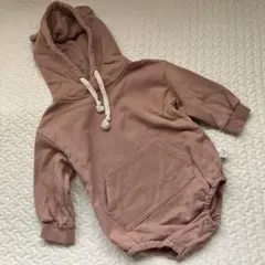 くま耳フード付きロンパース　80