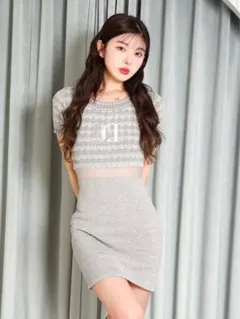 Darich DDマリンボーダーニットミニワンピース 半袖ワンピース