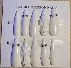 37人気商品【現品】クロムネイル｜Y2K｜地雷系｜韓国風｜ホワイト｜パール