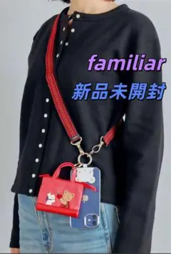 ファミリア（familiar）スマホ用ショルダーストラップ 赤色系